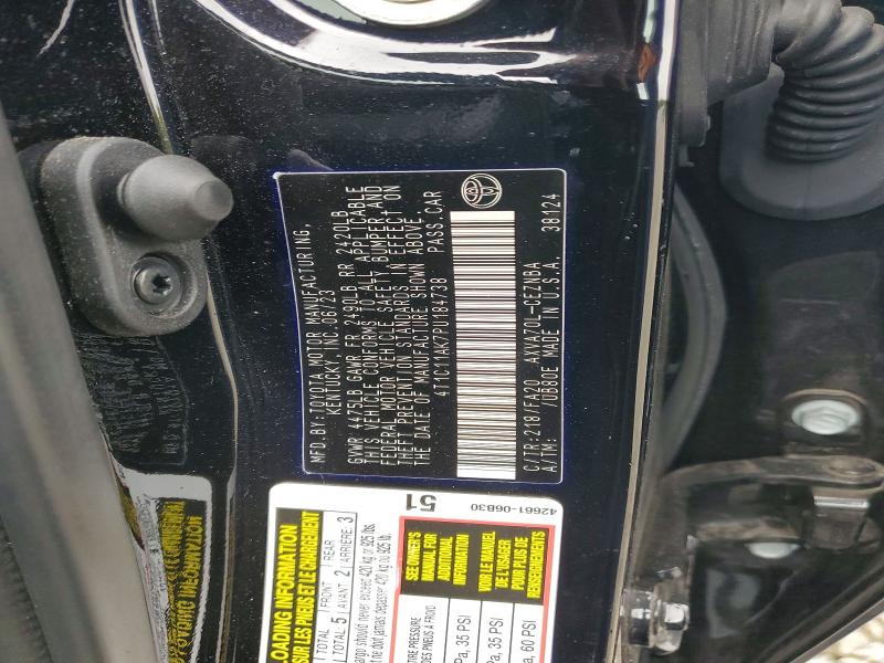 2023 Toyota Camry მანქანა იყიდება აუქციონზე, vin: 4T1C11AK7PU184738, აუქციონის ნომერი: 53710506