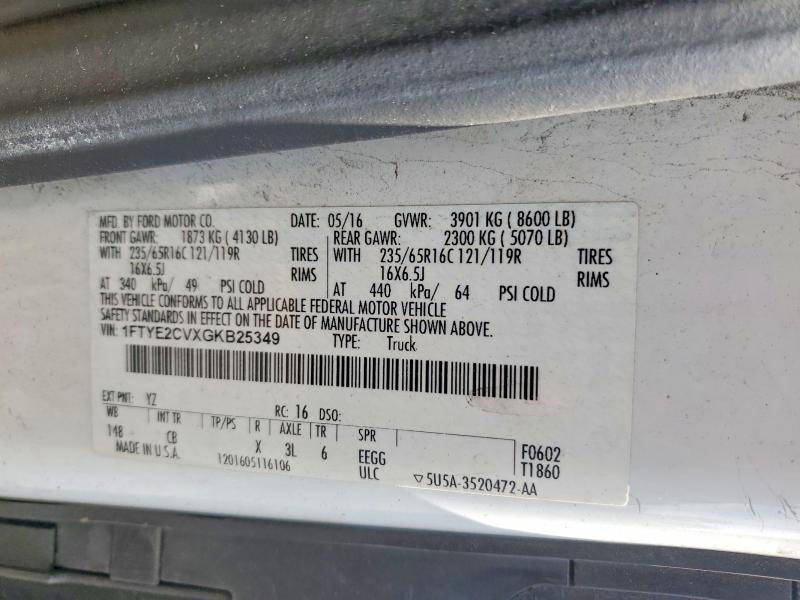 53132316 :رقم المزاد ، 1FTYE2CVXGKB25349 vin ، 2016 Ford Transit مزاد بيع