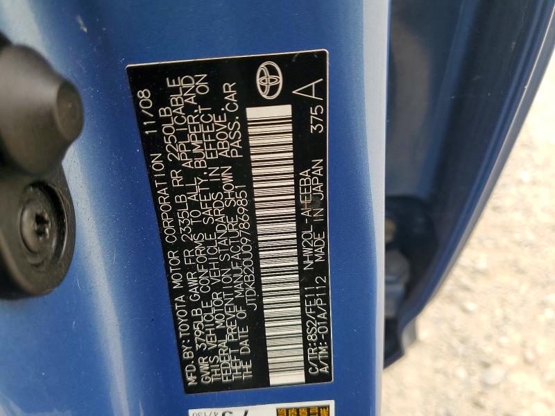 52430626 :رقم المزاد ، JTDKB20U097869851 vin ، 2009 Toyota Prius مزاد بيع