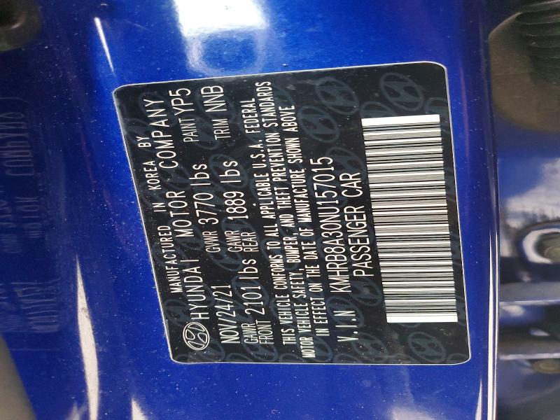 Продаж на аукціоні авто 2022 Hyundai Venue, vin: KMHRB8A30NU157015, номер лоту: 54225416