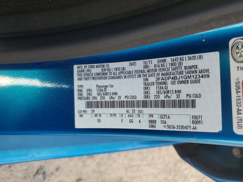 55307416 :رقم المزاد ، 3FADP4BJ1GM123409 vin ، 2016 Ford Fiesta مزاد بيع