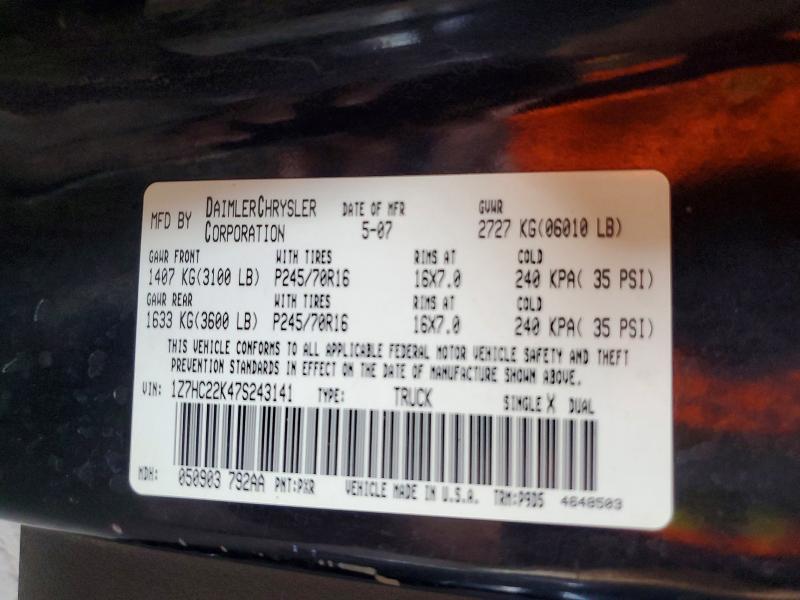 Aukcja sprzedaży 2007 Mitsubishi Raider, vin: 1Z7HC22K47S243141, numer aukcji: 53200986