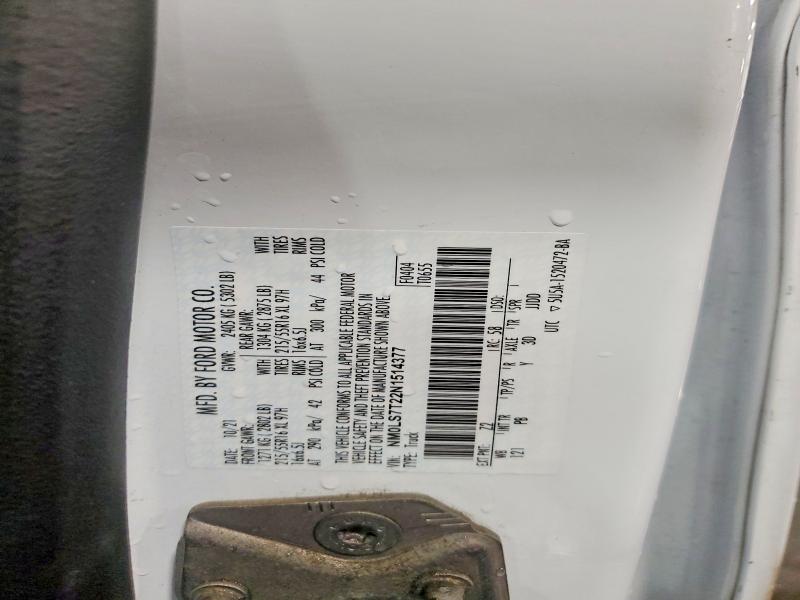 2022 Ford Transit Connect მანქანა იყიდება აუქციონზე, vin: NM0LS7T22N1514377, აუქციონის ნომერი: 54019076