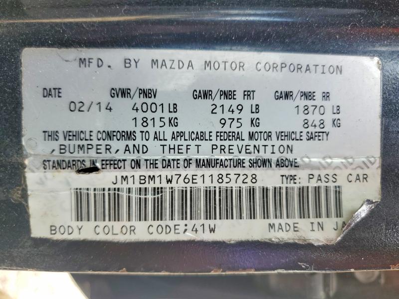 2014 Mazda 3 მანქანა იყიდება აუქციონზე, vin: JM1BM1W76E1185728, აუქციონის ნომერი: 54433786
