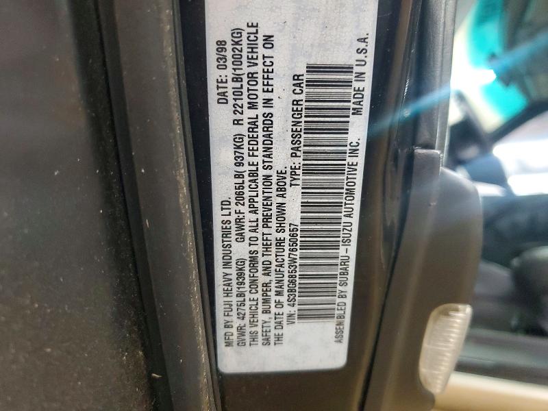 55025946 :رقم المزاد ، 4S3BG6853W7650657 vin ، 1998 Subaru Legacy مزاد بيع