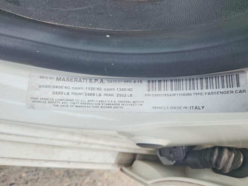 Продаж на аукціоні авто 2015 Maserati Ghibli, vin: ZAM57XSA0F1158286, номер лоту: 54754346