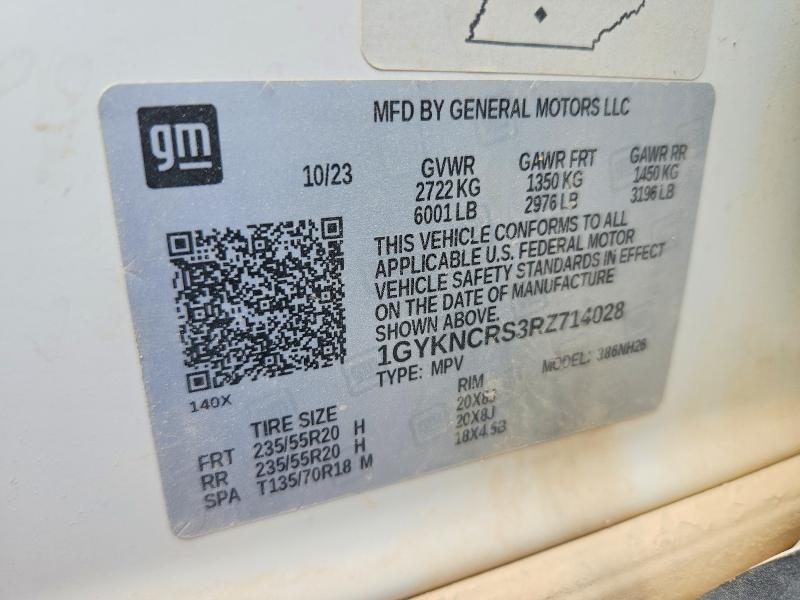 54880936 :رقم المزاد ، 1GYKNCRS3RZ714028 vin ، 2024 Cadillac Xt5 مزاد بيع
