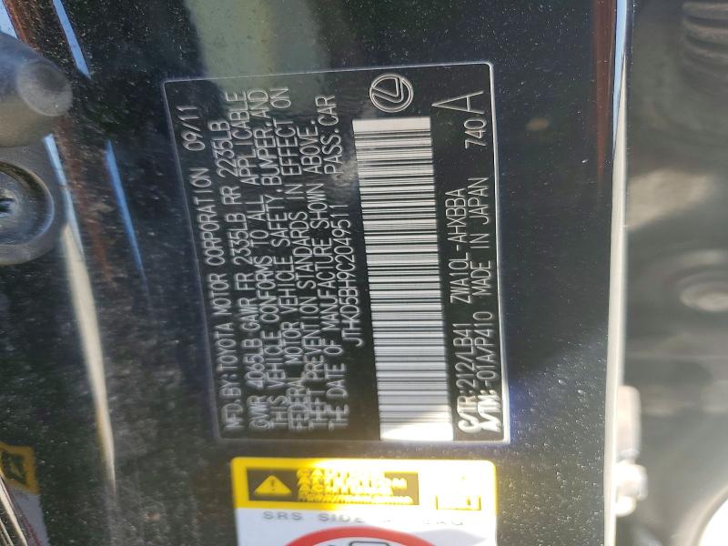 Aukcja sprzedaży 2012 Lexus Ct, vin: JTHKD5BH9C2049511, numer aukcji: 53510456