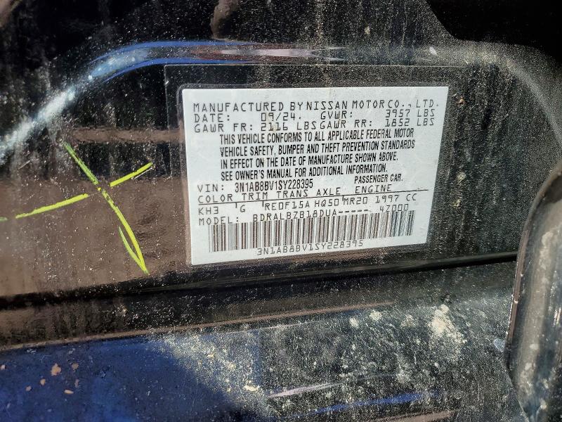 Продаж на аукціоні авто 2025 Nissan Sentra, vin: 3N1AB8BV1SY228395, номер лоту: 55054876