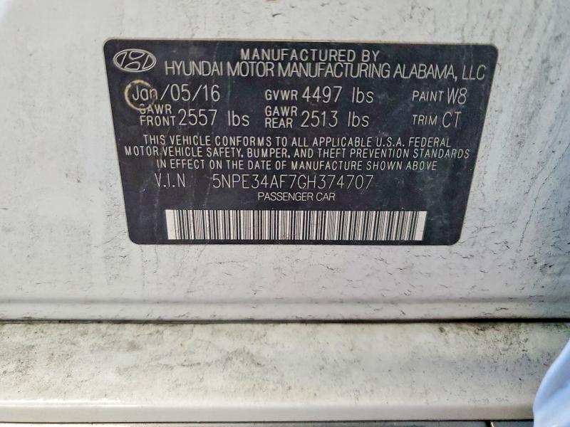 Продажа на аукционе авто 2016 Hyundai Sonata, vin: 5NPE34AF7GH374707, номер лота: 55403586