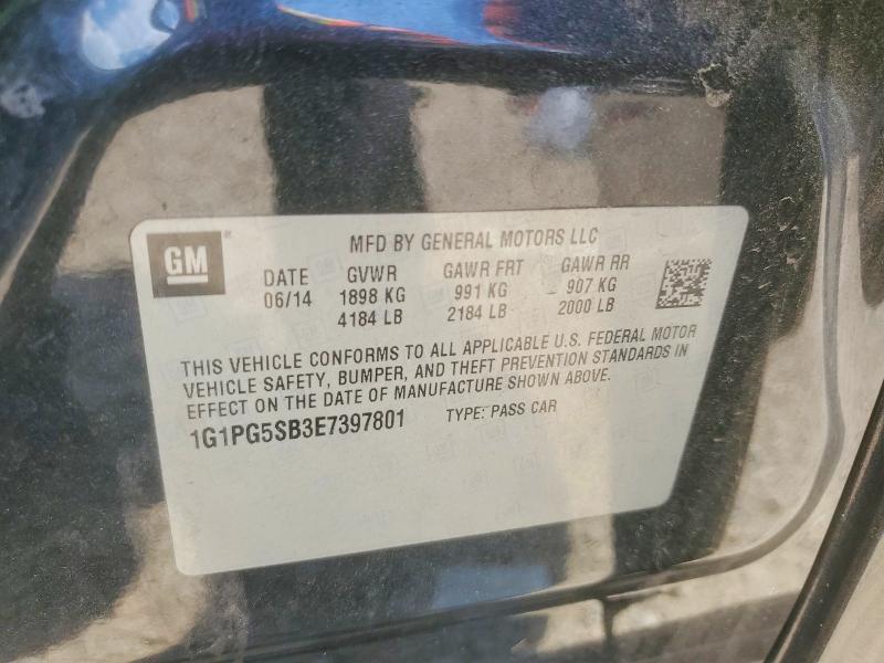 2014 Chevrolet Cruze მანქანა იყიდება აუქციონზე, vin: 1G1PG5SB3E7397801, აუქციონის ნომერი: 53986716