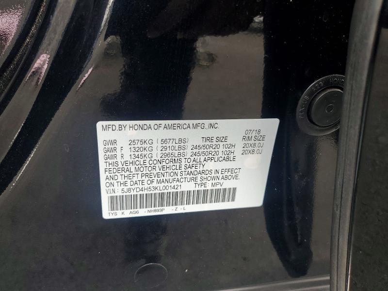 Продажа на аукционе авто 2019 Acura Mdx, vin: 5J8YD4H53KL001421, номер лота: 55050646
