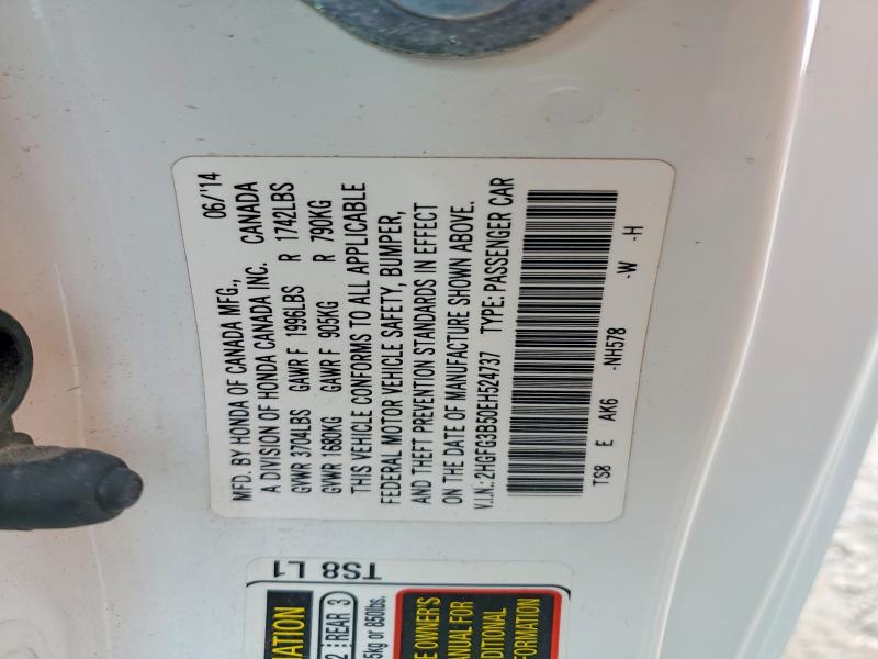 Продажа на аукционе авто 2014 Honda Civic, vin: 2HGFG3B50EH524737, номер лота: 54759756