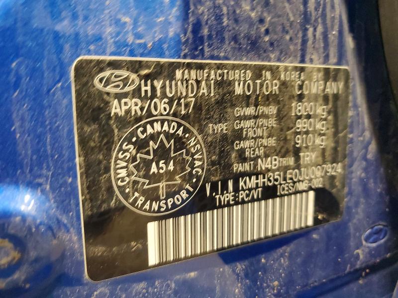 Aukcja sprzedaży 2018 Hyundai Elantra Gt, vin: KMHH35LE0JU007924, numer aukcji: 53060396