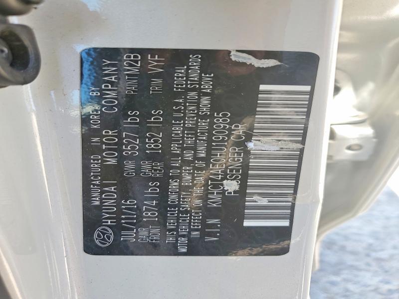 52303006 :رقم المزاد ، KMHCT4AE0HU190985 vin ، 2017 Hyundai Accent مزاد بيع