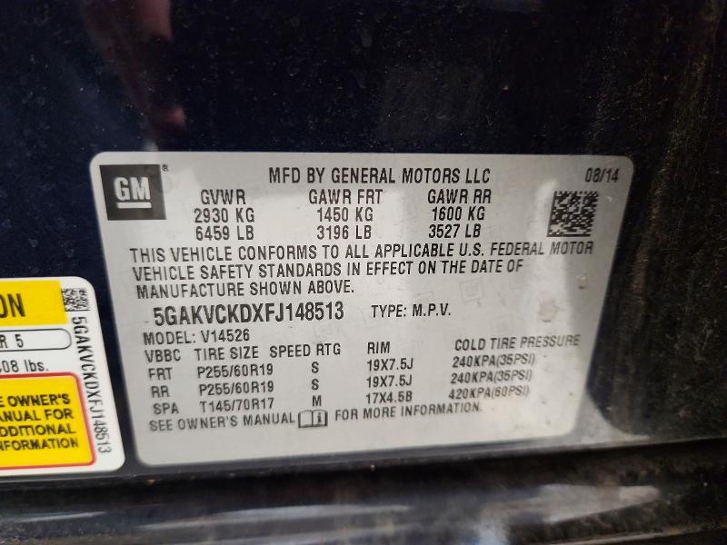 Продаж на аукціоні авто 2015 Buick Enclave, vin: 5GAKVCKDXFJ148513, номер лоту: 52686136