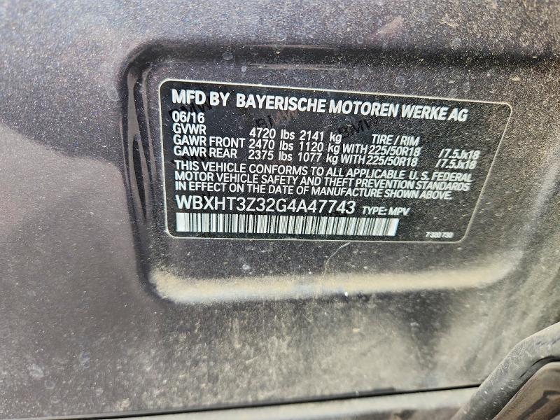 55461786 :رقم المزاد ، WBXHT3Z32G4A47743 vin ، 2016 Bmw X1 مزاد بيع