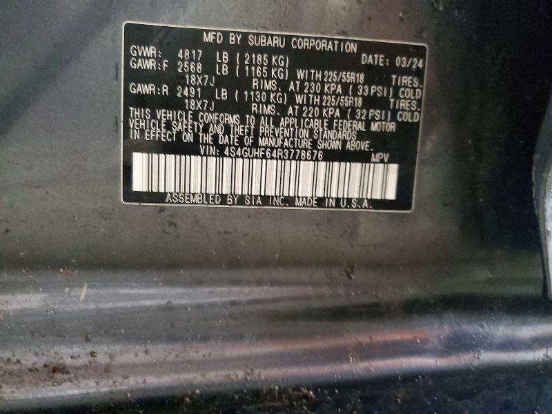 Продажа на аукционе авто 2024 Subaru Crosstrek, vin: 4S4GUHF64R3778676, номер лота: 55360736