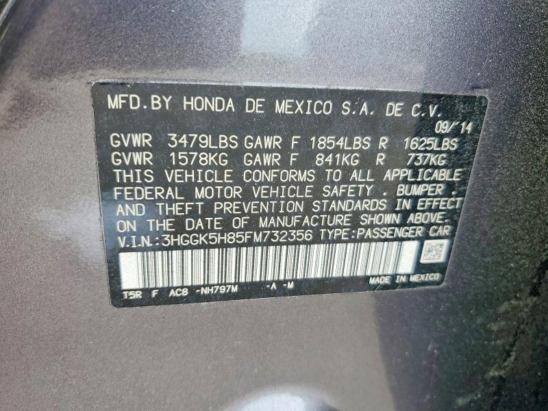 Aukcja sprzedaży 2015 Honda Fit, vin: 3HGGK5H85FM732356, numer aukcji: 54284106