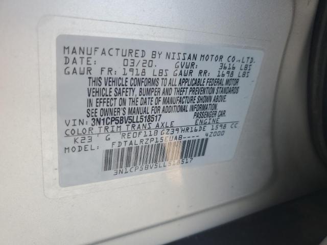 Aukcja sprzedaży 2020 Nissan Kicks, vin: 3N1CP5BV5LL518517, numer aukcji: 52158756