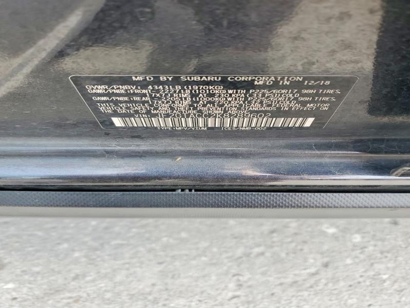Aukcja sprzedaży 2019 Subaru Crosstrek, vin: JF2GTACC2K8289602, numer aukcji: 53055406
