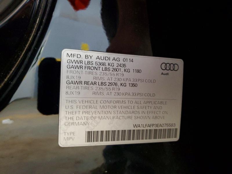 Продаж на аукціоні авто 2014 Audi Q5, vin: WA1LFAFP3EA075583, номер лоту: 52572966