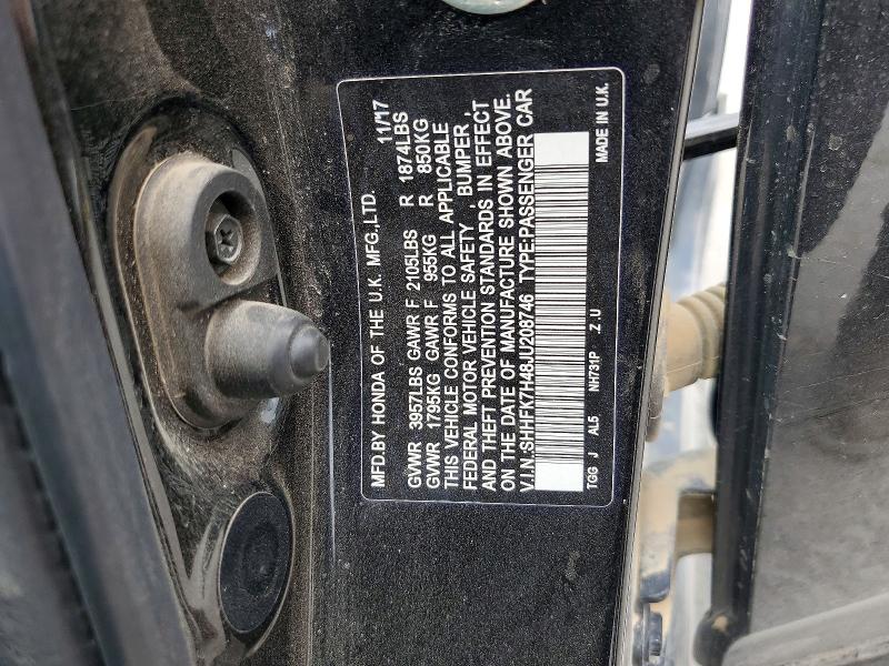 Aukcja sprzedaży 2018 Honda Civic, vin: SHHFK7H48JU208746, numer aukcji: 54050106