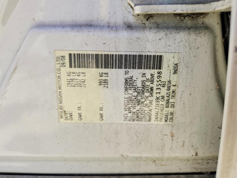 54474986 :رقم المزاد ، 1N4AL21E89C135598 vin ، 2009 Nissan Altima مزاد بيع