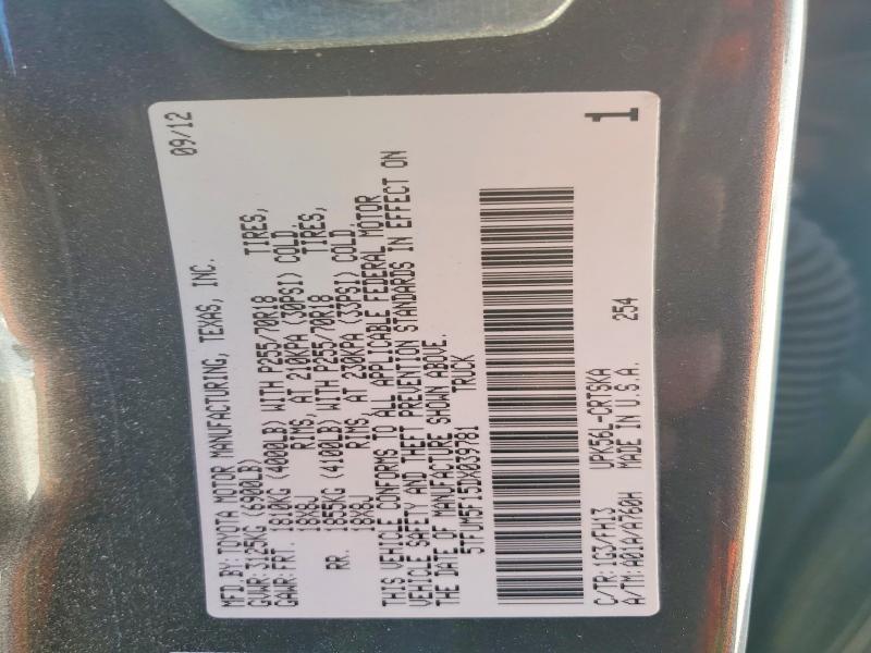 Aukcja sprzedaży 2013 Toyota Tundra, vin: 5TFUM5F15DX039781, numer aukcji: 52525806