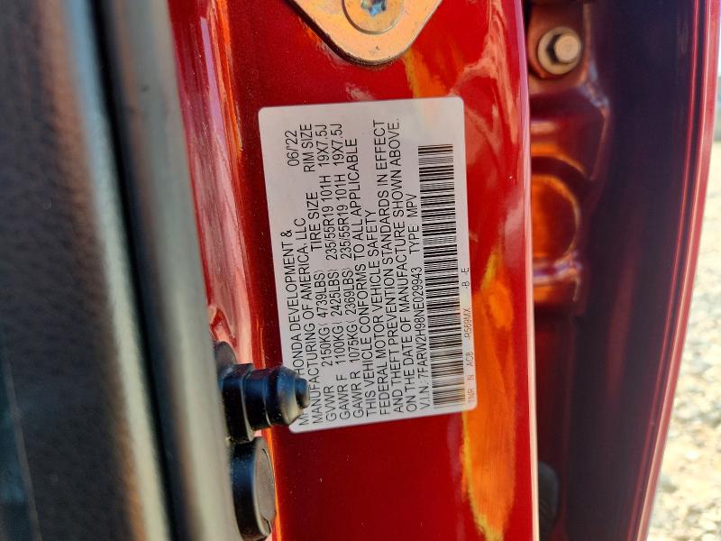 53510766 :رقم المزاد ، 7FARW2H98NE029943 vin ، 2022 Honda Cr-v مزاد بيع