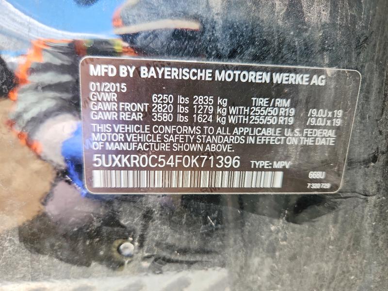 52524726 :رقم المزاد ، 5UXKR0C54F0K71396 vin ، 2015 Bmw X5 مزاد بيع