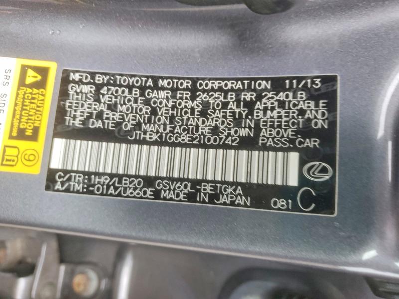 Продаж на аукціоні авто 2014 Lexus Es, vin: JTHBK1GG8E2100742, номер лоту: 54503356
