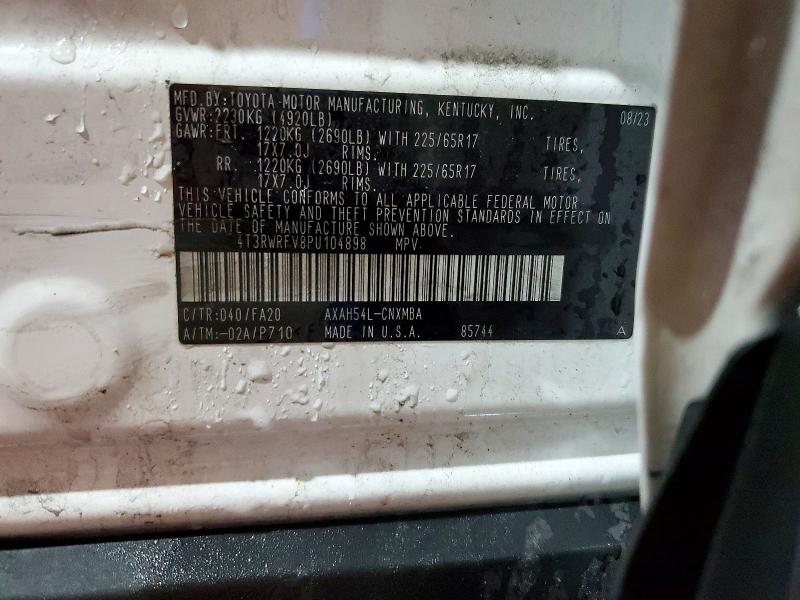 53399796 :رقم المزاد ، 4T3RWRFV8PU104898 vin ، 2023 Toyota Rav4 Hybrid مزاد بيع