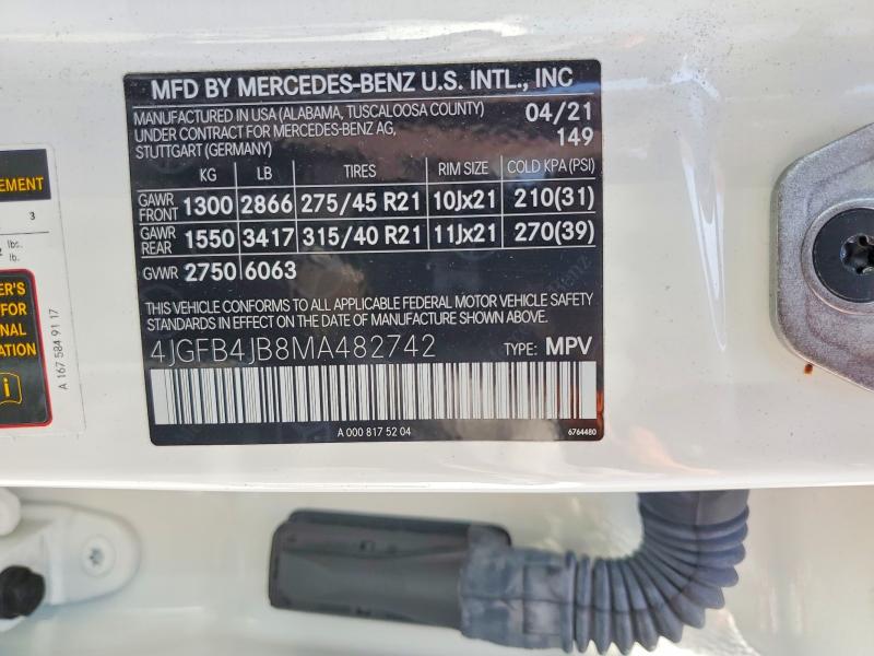 Продажа на аукционе авто 2021 Mercedes-benz Gle, vin: 4JGFB4JB8MA482742, номер лота: 53126286