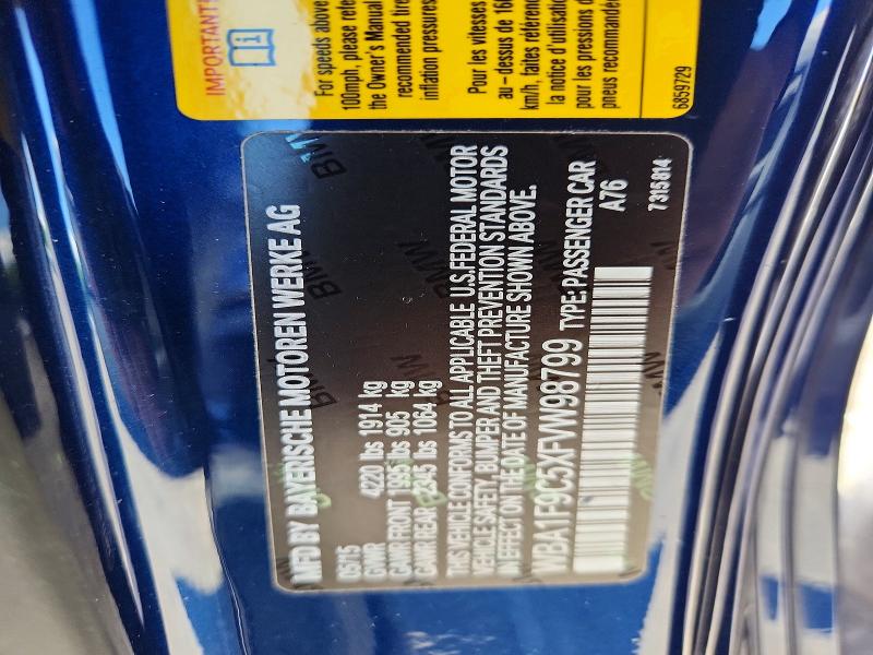 Продаж на аукціоні авто 2015 Bmw 228, vin: WBA1F9C5XFVW98799, номер лоту: 53798896