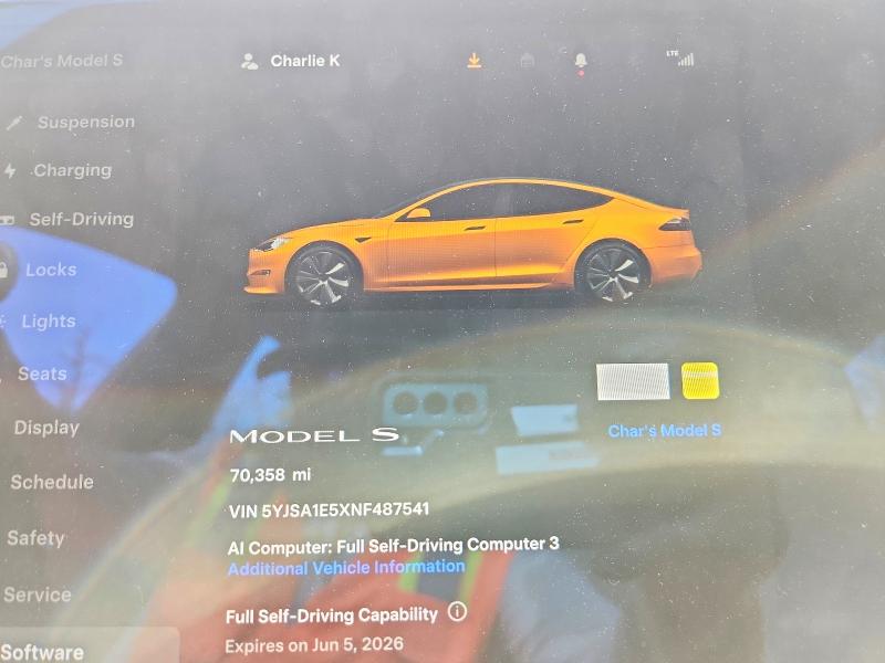 Продажа на аукционе авто 2022 Tesla Model S, vin: 5YJSA1E5XNF487541, номер лота: 54495086