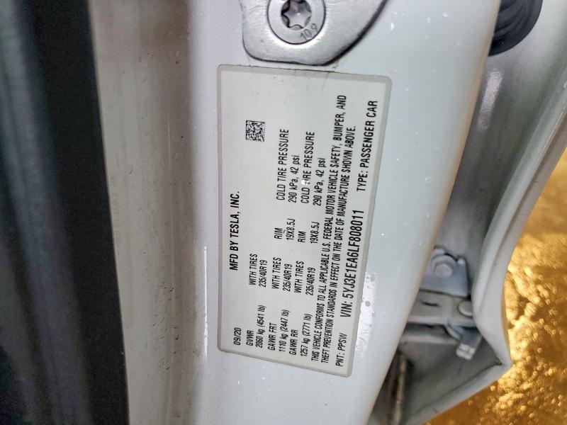 Продажа на аукционе авто 2020 Tesla Model 3, vin: 5YJ3E1EA6LF808011, номер лота: 54711826