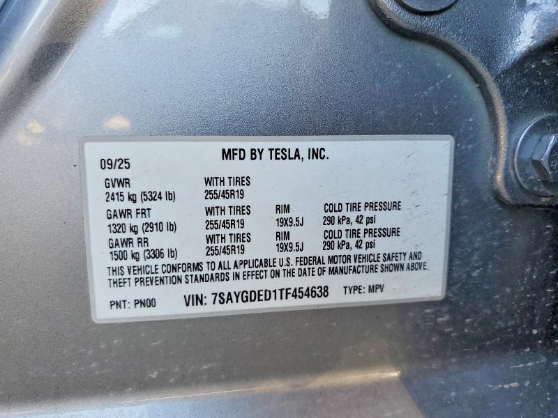 Aukcja sprzedaży 2026 Tesla Model Y, vin: 7SAYGDED1TF454638, numer aukcji: 54512016