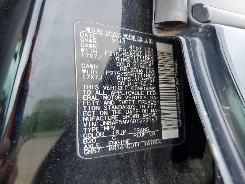 54806166 :رقم المزاد ، JN8AF5MV6DT222167 vin ، 2013 Nissan Juke مزاد بيع