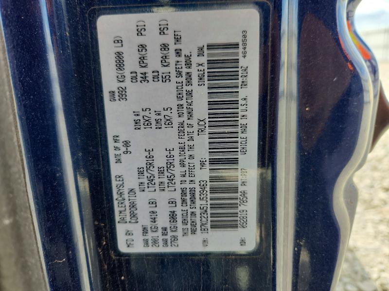 Продажа на аукционе авто 2001 Dodge Ram 2500, vin: 1B7KC23W51J539463, номер лота: 52822796
