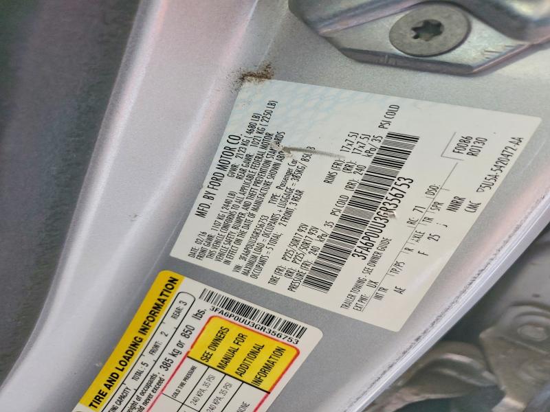55191616 :رقم المزاد ، 3FA6P0UU3GR356753 vin ، 2016 Ford Fusion مزاد بيع