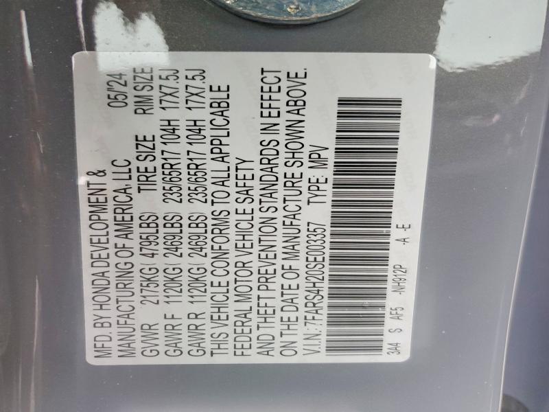 52489596 :رقم المزاد ، 7FARS4H20SE003357 vin ، 2025 Honda Cr-v مزاد بيع