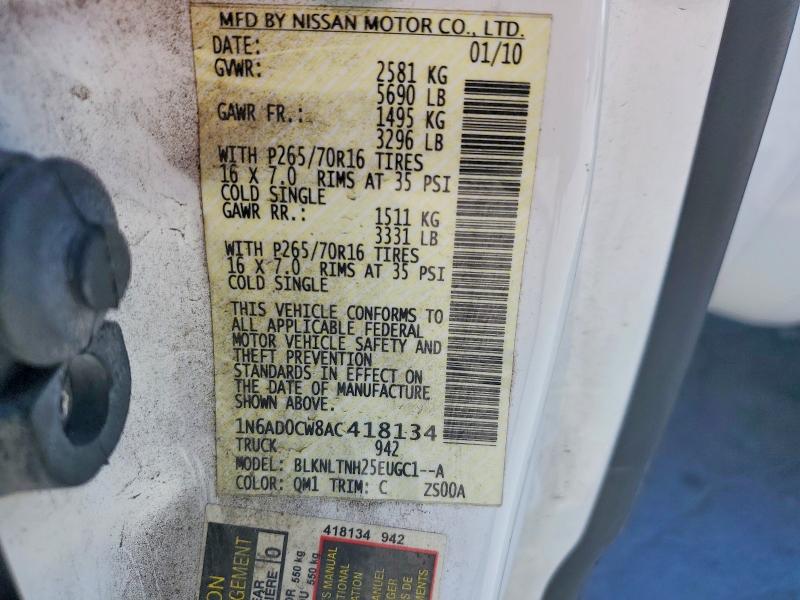 2010 Nissan Frontier მანქანა იყიდება აუქციონზე, vin: 1N6AD0CW8AC418134, აუქციონის ნომერი: 53628336