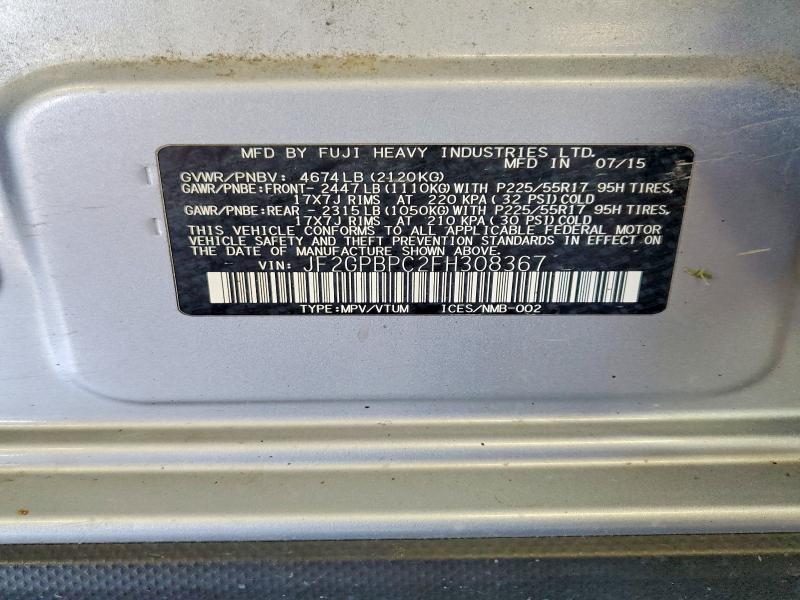 53279676 :رقم المزاد ، JF2GPBPC2FH308367 vin ، 2015 Subaru Xv Crosstrek مزاد بيع