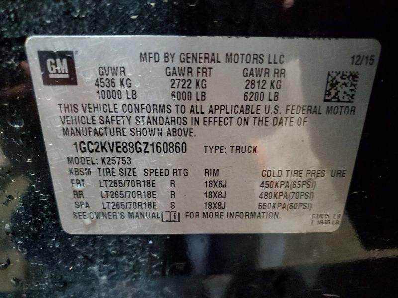 Продажа на аукционе авто 2016 Chevrolet Silverado, vin: 1GC2KVE88GZ160860, номер лота: 53115346