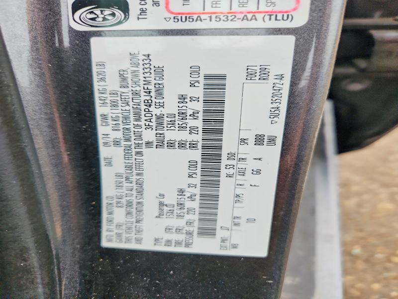 2015 Ford Fiesta მანქანა იყიდება აუქციონზე, vin: 3FADP4BJ4FM133334, აუქციონის ნომერი: 54287186