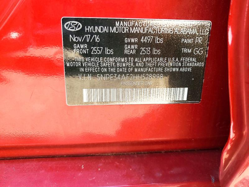 Aukcja sprzedaży 2017 Hyundai Sonata, vin: 5NPE34AF2HH528998, numer aukcji: 54912526
