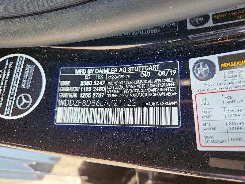 Продажа на аукционе авто 2020 Mercedes-benz E, vin: WDDZF8DB6LA721122, номер лота: 53185236