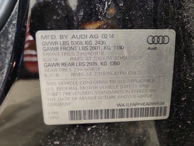 54108616 :رقم المزاد ، WA1LFAFP4EA096538 vin ، 2014 Audi Q5 مزاد بيع