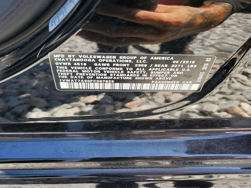 Продаж на аукціоні авто 2015 Volkswagen Passat, vin: 1VWAT7A30FC097623, номер лоту: 53631976